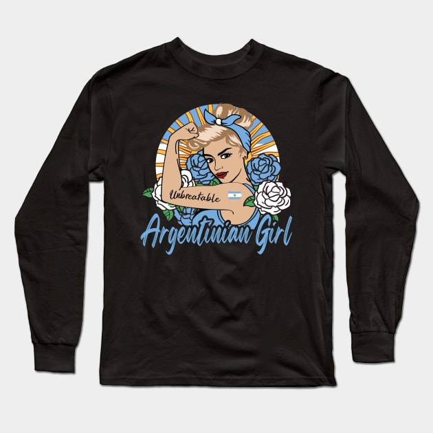 Argentinian Girl Long Sleeve T-Shirt by JayD World